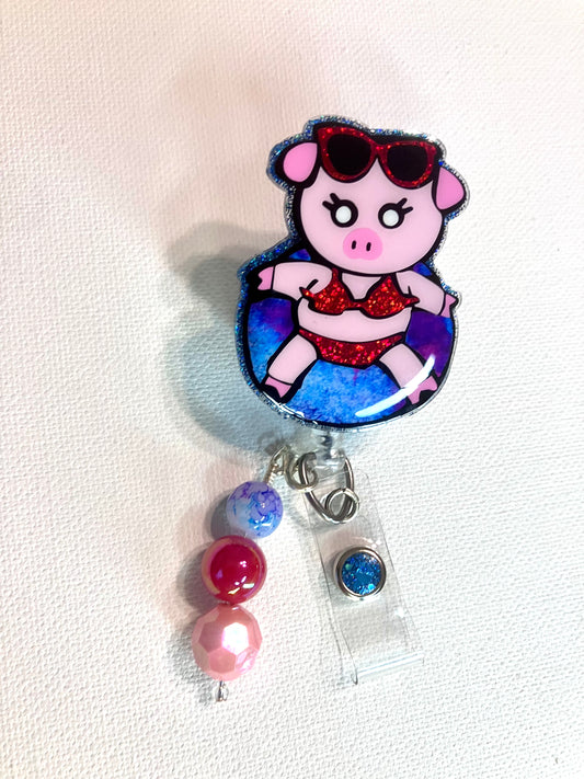 Summer Piggy Badge Reel